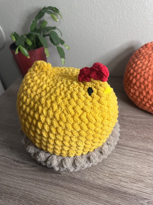 Mama Hen with Nest and Chicks