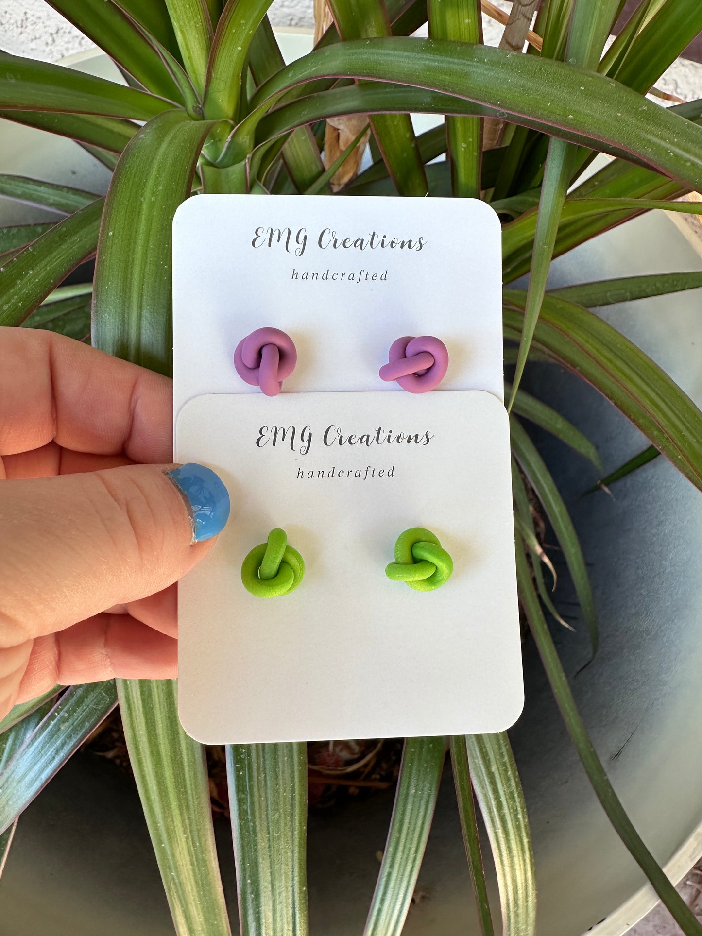 Purple knot studs