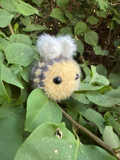 Fuzzy Bee Keychain