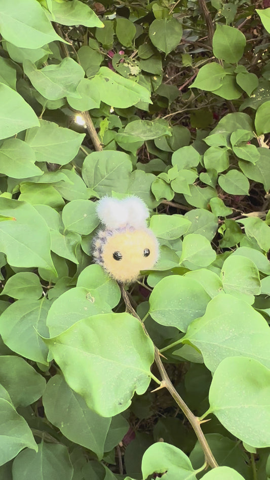 Fuzzy Bee Keychain